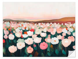 Wandsticker Tulpen und Sonnenaufgang