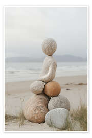 Wandbild Stein-Skulptur am Strand - Frank Daske