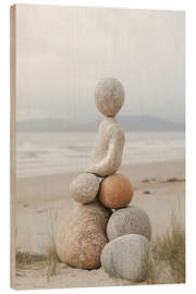 Trätavla Stone sculpture on the beach - Frank Daske