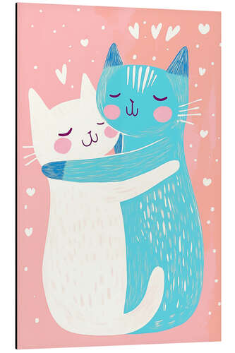 Tableau en aluminium Cat love forever