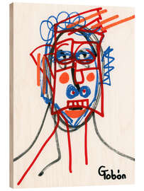 Holzbild Gesichtsschichten - Gabriel Tobón Moreno