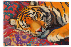Akrylglastavla Tiger on a Moroccan rug - Felipe Hora