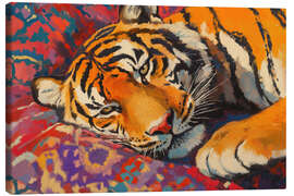 Canvas print Tiger on a Moroccan rug - Felipe Hora