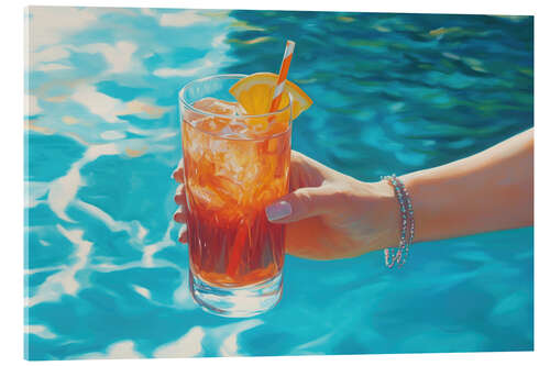 Acrylic print Aperol Spritz by the pool