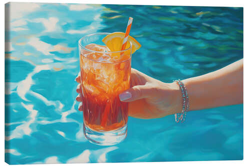 Tableau sur toile Aperol Spritz by the pool