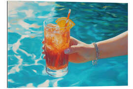 Tableau en plexi-alu Aperol Spritz by the pool