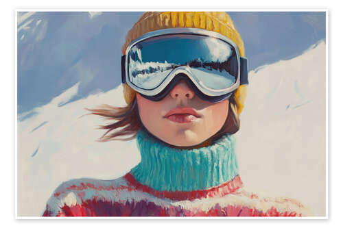 Poster Skier Girl