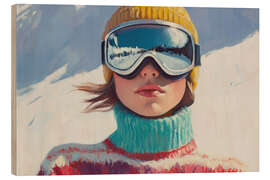 Wood print Skier Girl - Felipe Hora