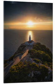 Akrylglastavla Lighthouse Mallorca at sunrise