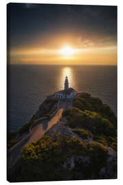 Leinwandbild Leuchtturm Mallorca bei Sonnenaufgang - Martin Podt