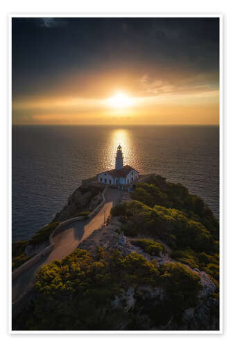 Poster Lighthouse Mallorca at sunrise