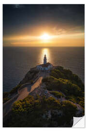 Wandsticker Leuchtturm Mallorca bei Sonnenaufgang