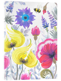 Acrylglasbild Wildblumen und Bienen - Tetiana Savchenko