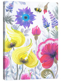 Leinwandbild Wildblumen und Bienen - Tetiana Savchenko