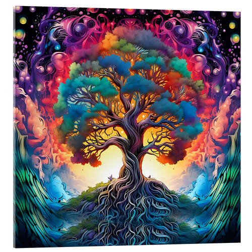 Tableau en verre acrylique Magical Tree of Life