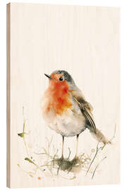 Obraz na drewnie Watercolour robin