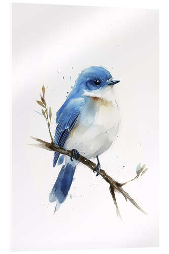 Acrylic print Watercolour Bluebird