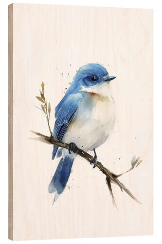 Obraz na drewnie Watercolour Bluebird