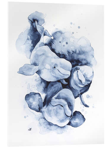 Akrylglastavla Beluga Whale Family