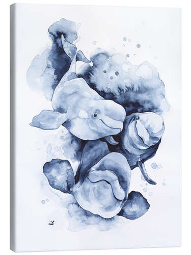 Tableau sur toile Beluga Whale Family