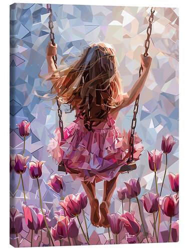 Canvas print Girl on the swing