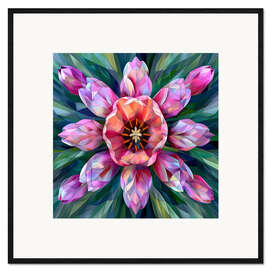 Stampa artistica con cornice Bouquet of purple tulips