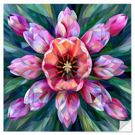 Wall sticker Bouquet of purple tulips