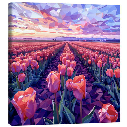 Canvas print Tulips at Sunset