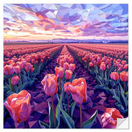 Sticker mural Tulips at Sunset