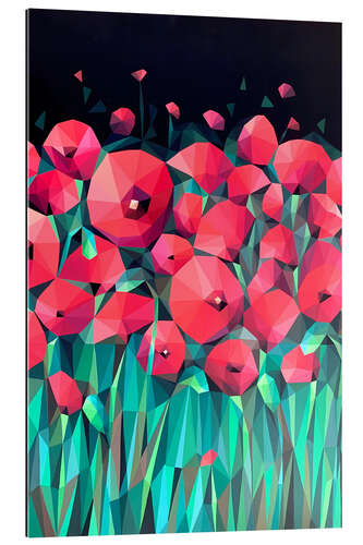 Gallery print Red Poppies on Black