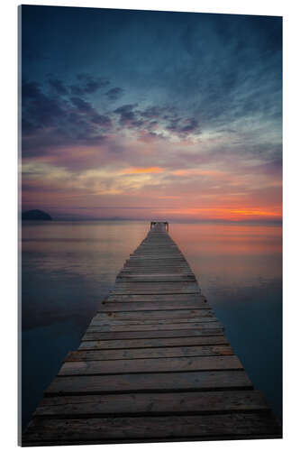 Acrylglasbild Mallorca - Pier bei Sonnenaufgang