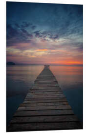 Hartschaumbild Mallorca - Pier bei Sonnenaufgang
