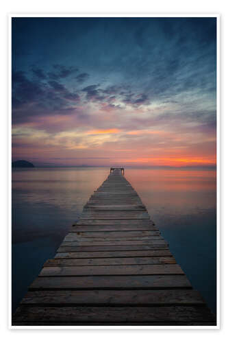 Poster Mallorca - Pier at sunrise