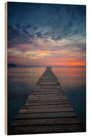 Wood print Mallorca - Pier at sunrise