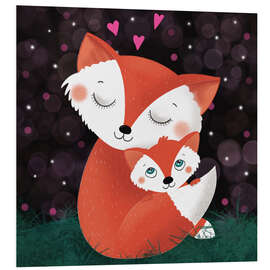 Obraz na PCV Fox mother and fox child