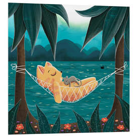 Hartschaumbild Leo und Susi chillen in der Hängematte - WACHtraum