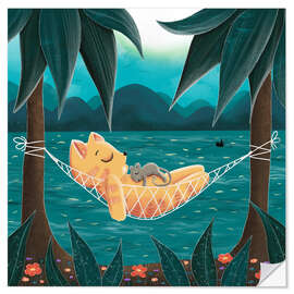 Wandsticker Leo und Susi chillen in der Hängematte - WACHtraum