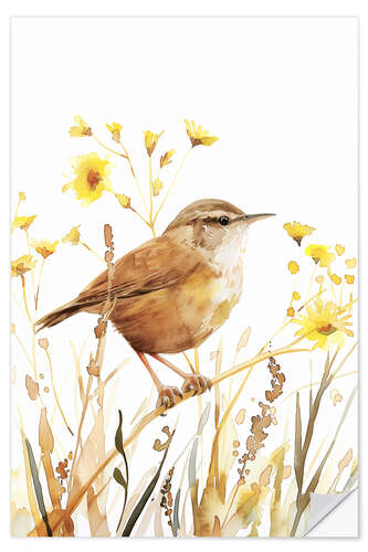 Vinilo para la pared Watercolour Wren