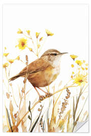 Wall sticker Watercolour Wren