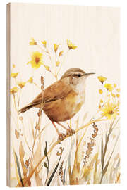 Obraz na drewnie Watercolour Wren