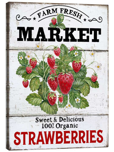 Canvas-taulu Farm Fresh Market Strawberries