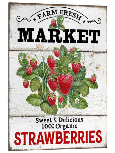 Stampa su plexi-alluminio Farm Fresh Market Strawberries