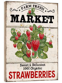 Obraz na drewnie Farm Fresh Market Strawberries