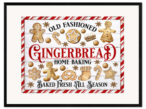 Stampa artistica con cornice Christmas Gingerbread Cookies