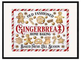 Stampa artistica con cornice Christmas Gingerbread Cookies