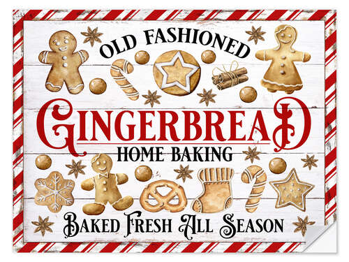 Selvklæbende plakat Christmas Gingerbread Cookies