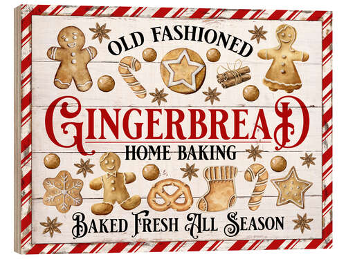 Wood print Christmas Gingerbread Cookies