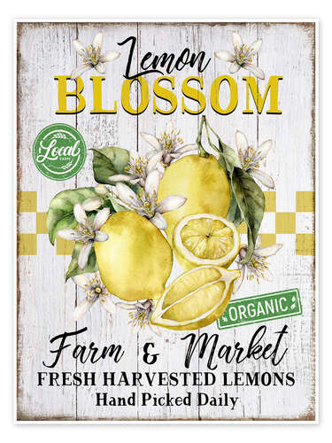 Poster Lemon Blossom, Farm and Market