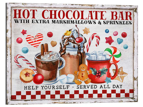 Aluminiumsbilde Christmas Hot Chocolate Bar