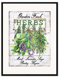 Impression artistique encadrée Garden Fresh Herbs